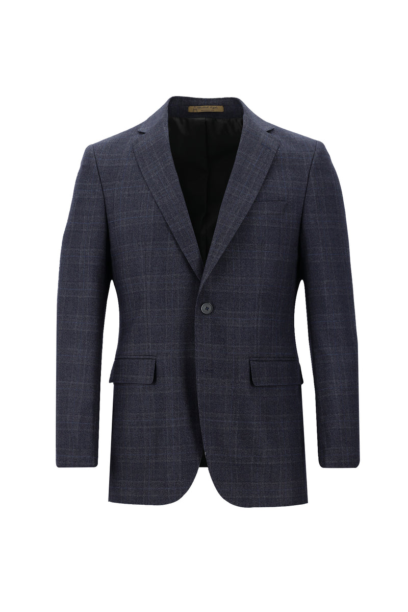 Koyu Füme Regular Fit Klasik Ekose Takım Elbise