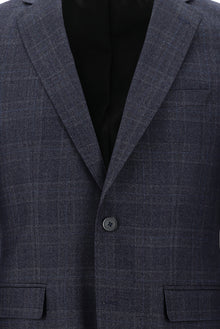 Koyu Füme Relaxed Fit Rahat Kesim Yünlü Klasik Ekose Takım Elbise