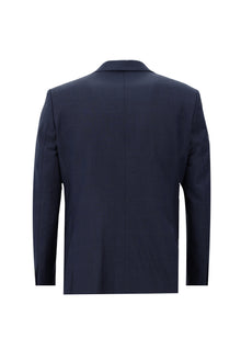 Koyu Lacivert Regular Fit Yünlü Klasik Kareli Takım Elbise