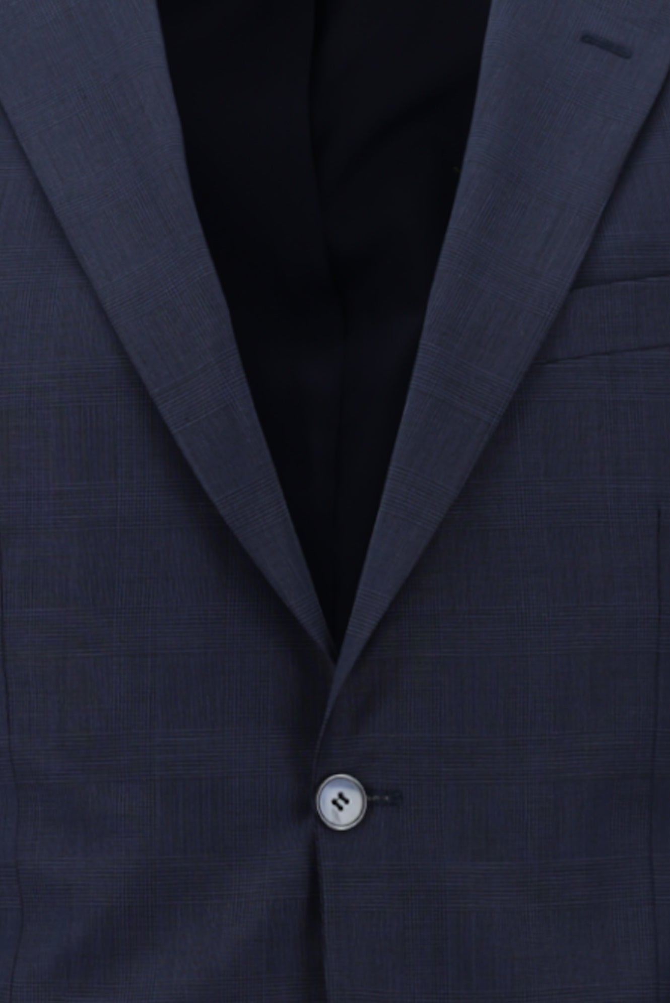 Koyu Lacivert Relaxed Fit Rahat Kesim Yünlü Klasik Ekose Takım Elbise