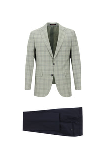 Açık Gri Relaxed Fit Rahat Kesim Yünlü Kombinli Takım Elbise