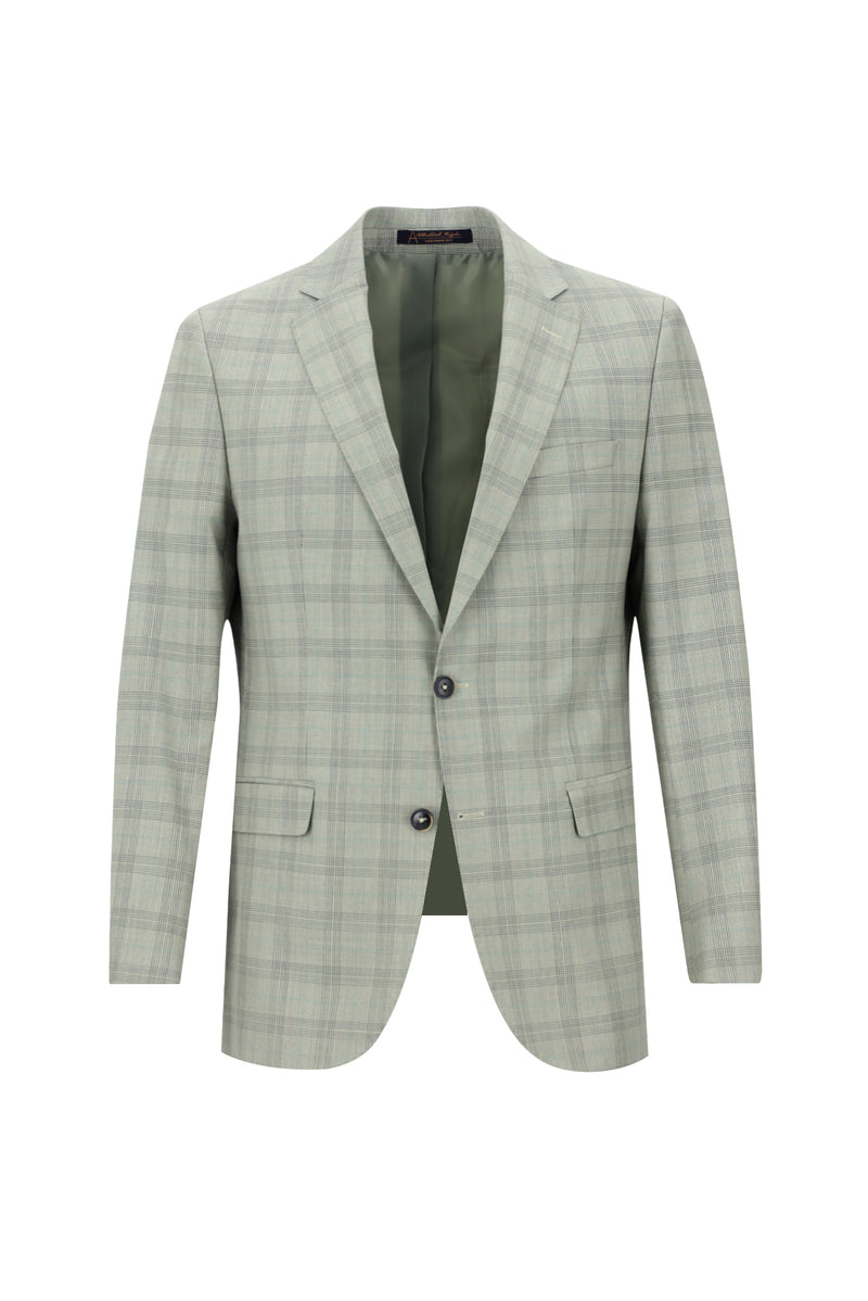 Açık Gri Relaxed Fit Rahat Kesim Yünlü Kombinli Takım Elbise