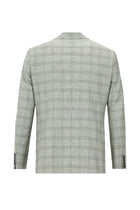 Açık Gri Regular Fit Yünlü Ekose Kombinli Takım Elbise