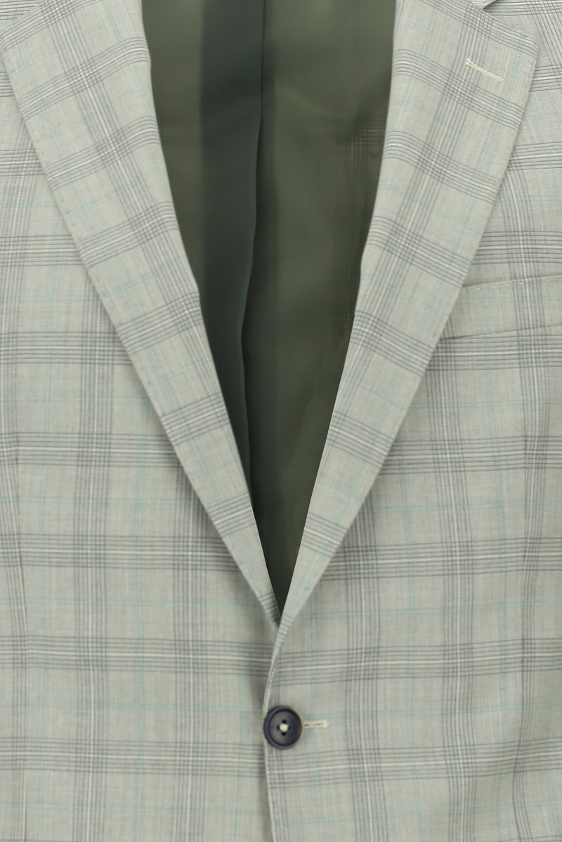 Açık Gri Relaxed Fit Rahat Kesim Yünlü Kombinli Takım Elbise