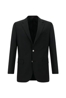 Siyah Regular Fit Yünlü Klasik Blazer Ceket