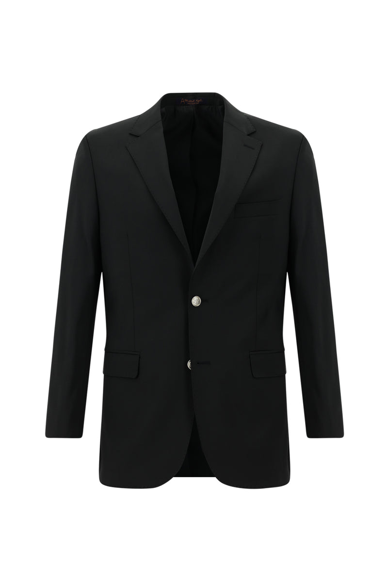 Siyah Regular Fit Yünlü Klasik Blazer Ceket