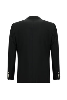 Siyah Regular Fit Yünlü Klasik Blazer Ceket