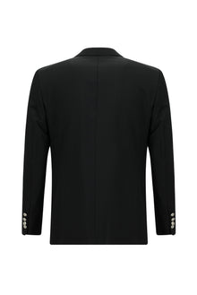 Siyah 6 Drop Regular Fit Standart Kesim Yünlü Klasik Blazer Ceket-Abdullah Ki??l?