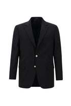 Siyah Lacivert Relaxed Fit Rahat Kesim Yünlü Klasik Blazer Ceket