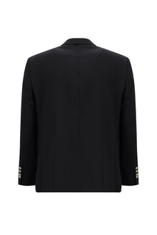 Siyah Lacivert Relaxed Fit Rahat Kesim Yünlü Klasik Blazer Ceket