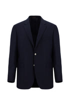Koyu Lacivert Relaxed Fit Rahat Kesim Yünlü Klasik Blazer Ceket