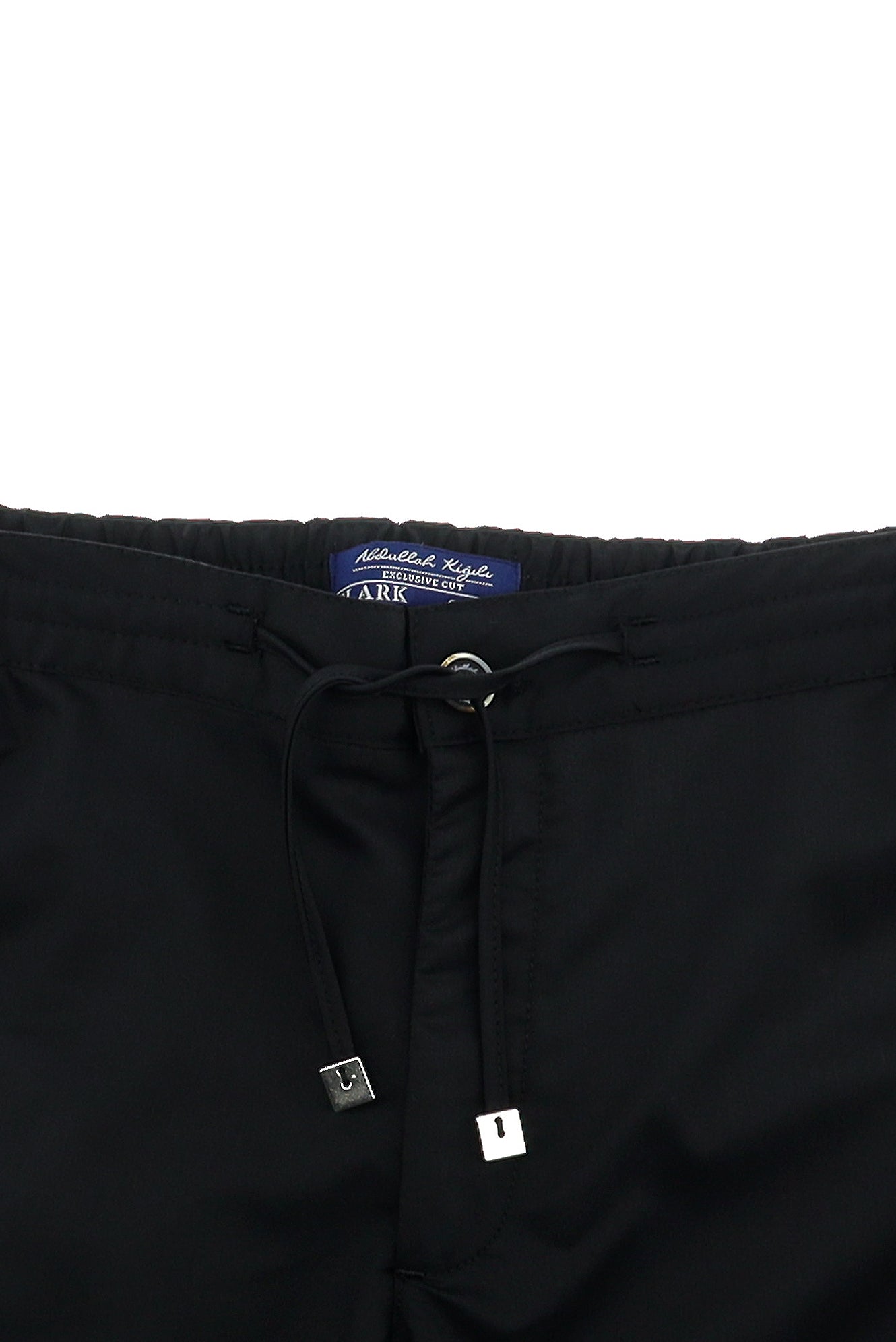 Siyah Slim Fit Dar Kesim Beli Lastikli İpli Likralı Klasik Kumaş Pantolon