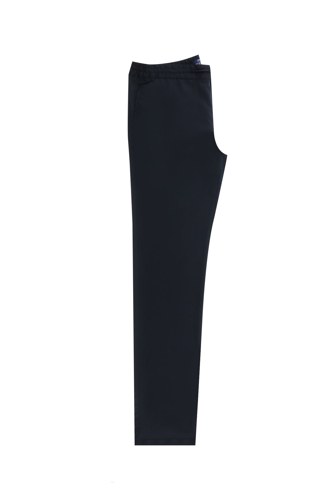 Koyu Lacivert Slim Fit Dar Kesim Beli Lastikli İpli Likralı Klasik Kumaş Pantolon