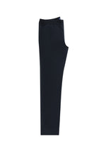 Koyu Lacivert Slim Fit Dar Kesim Beli Lastikli İpli Likralı Klasik Kumaş Pantolon