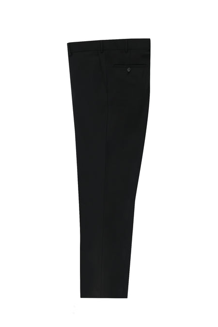 Siyah 4 Drop Relaxed Fit Rahat Kesim Yünlü Klasik Kuma? Pantolon-Abdullah Ki??l?