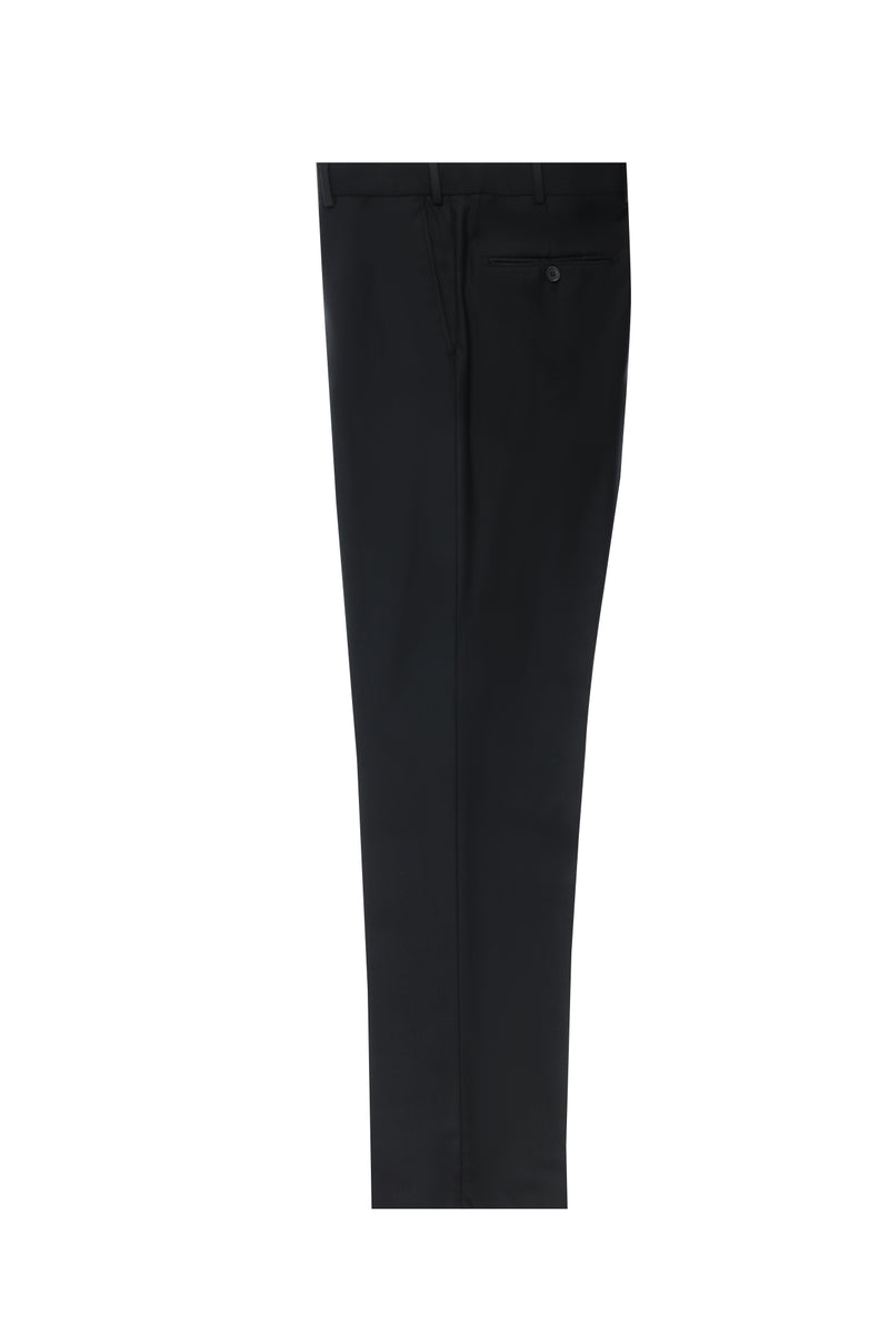 Siyah Regular Fit Yünlü Klasik Kumaş Pantolon