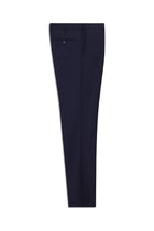 Orta Lacivert Slim Fit Dar Kesim Yünlü Klasik Kumaş Pantolon