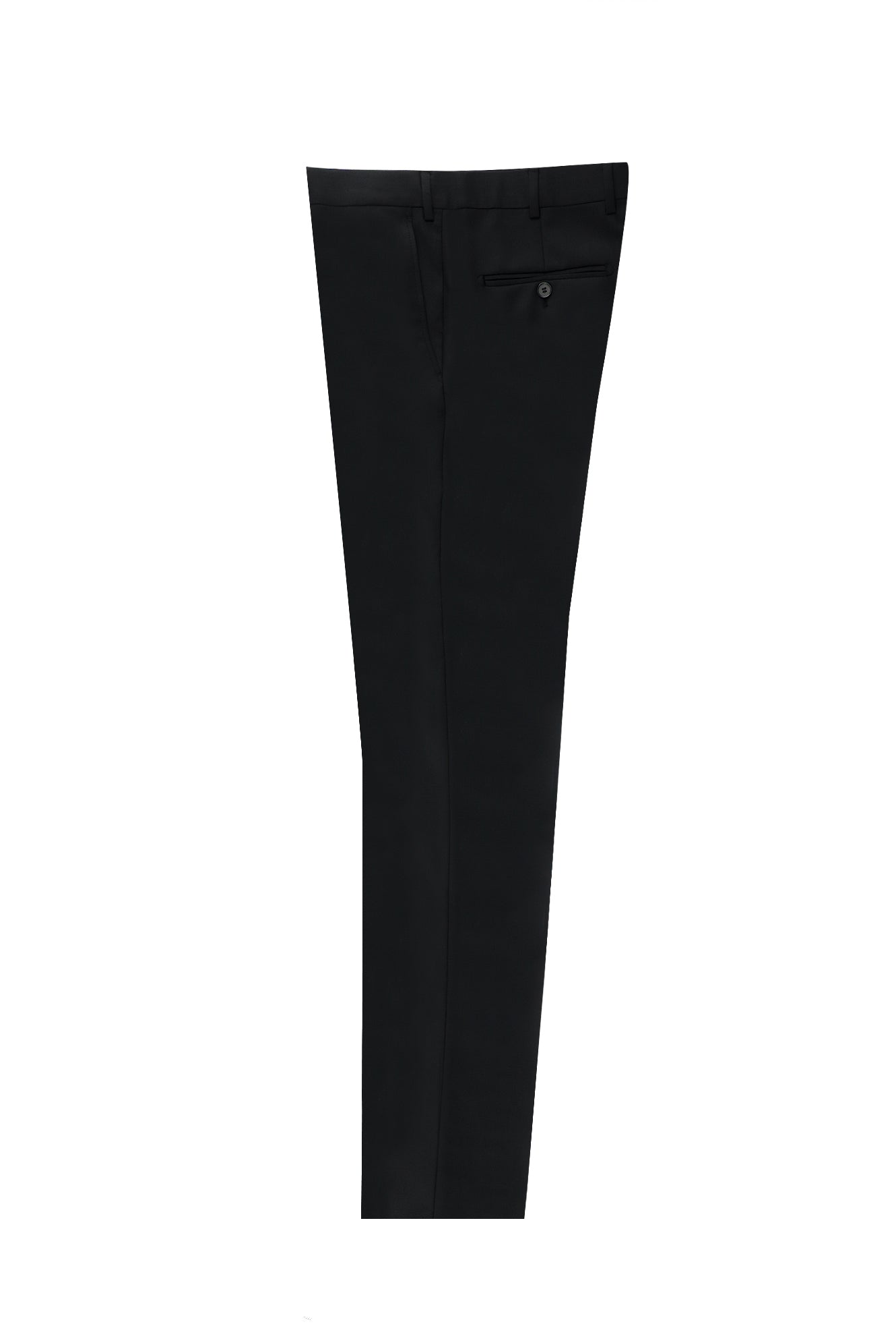 Siyah Relaxed Fit Rahat Kesim Yünlü Klasik Kumaş Pantolon