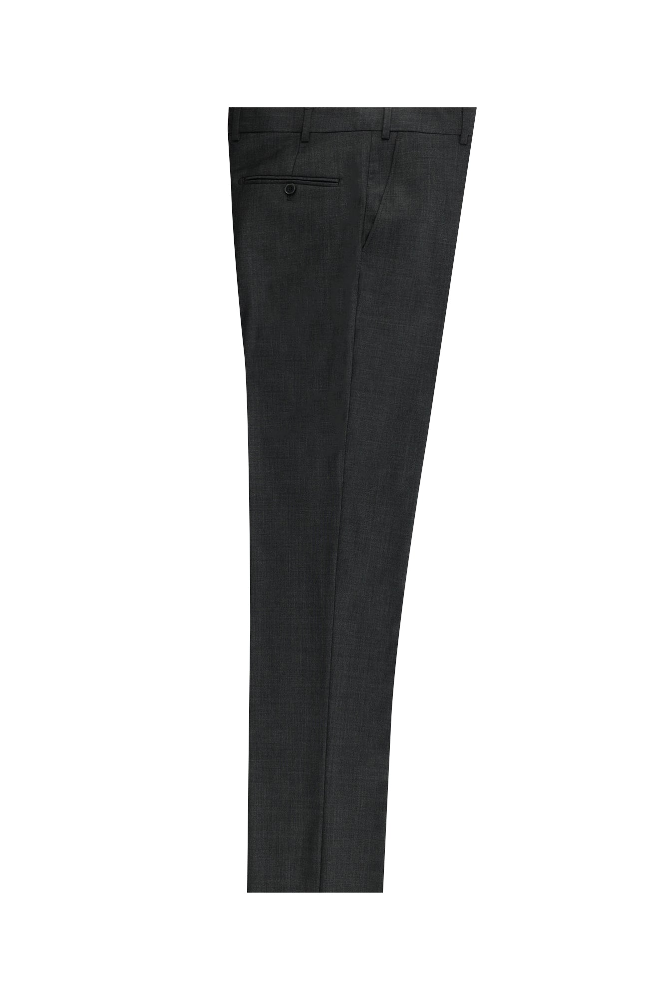 Koyu Füme Slim Fit Dar Kesim Yünlü Klasik Kumaş Pantolon