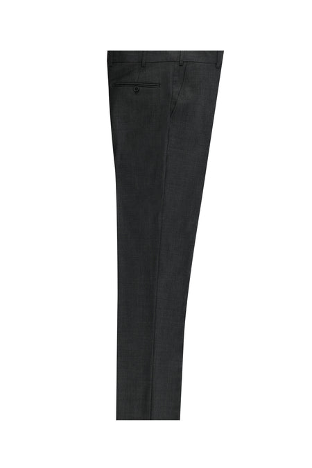 Koyu Füme Slim Fit Dar Kesim Yünlü Klasik Kumaş Pantolon