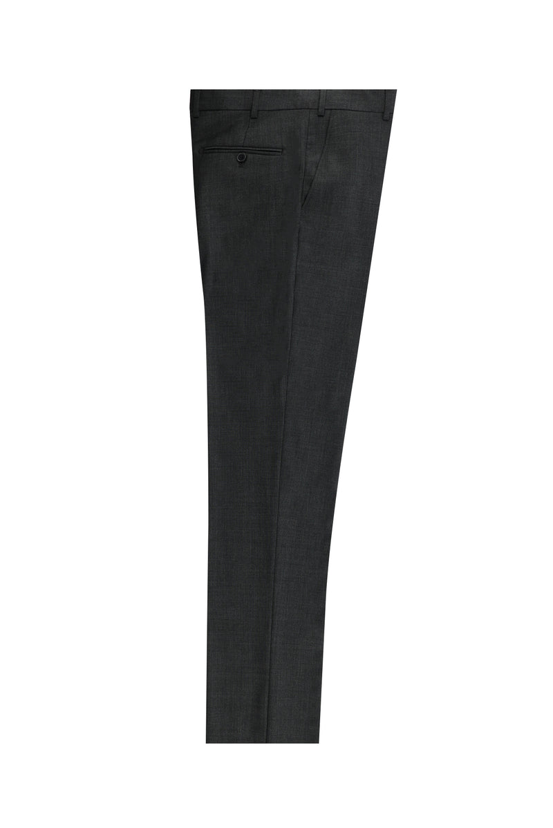 Koyu Füme Slim Fit Dar Kesim Yünlü Klasik Kumaş Pantolon