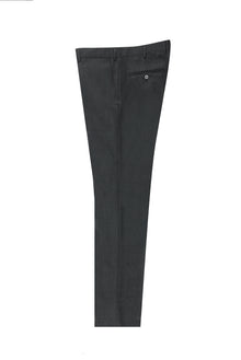 Koyu Füme Slim Fit Dar Kesim Yünlü Klasik Kumaş Pantolon