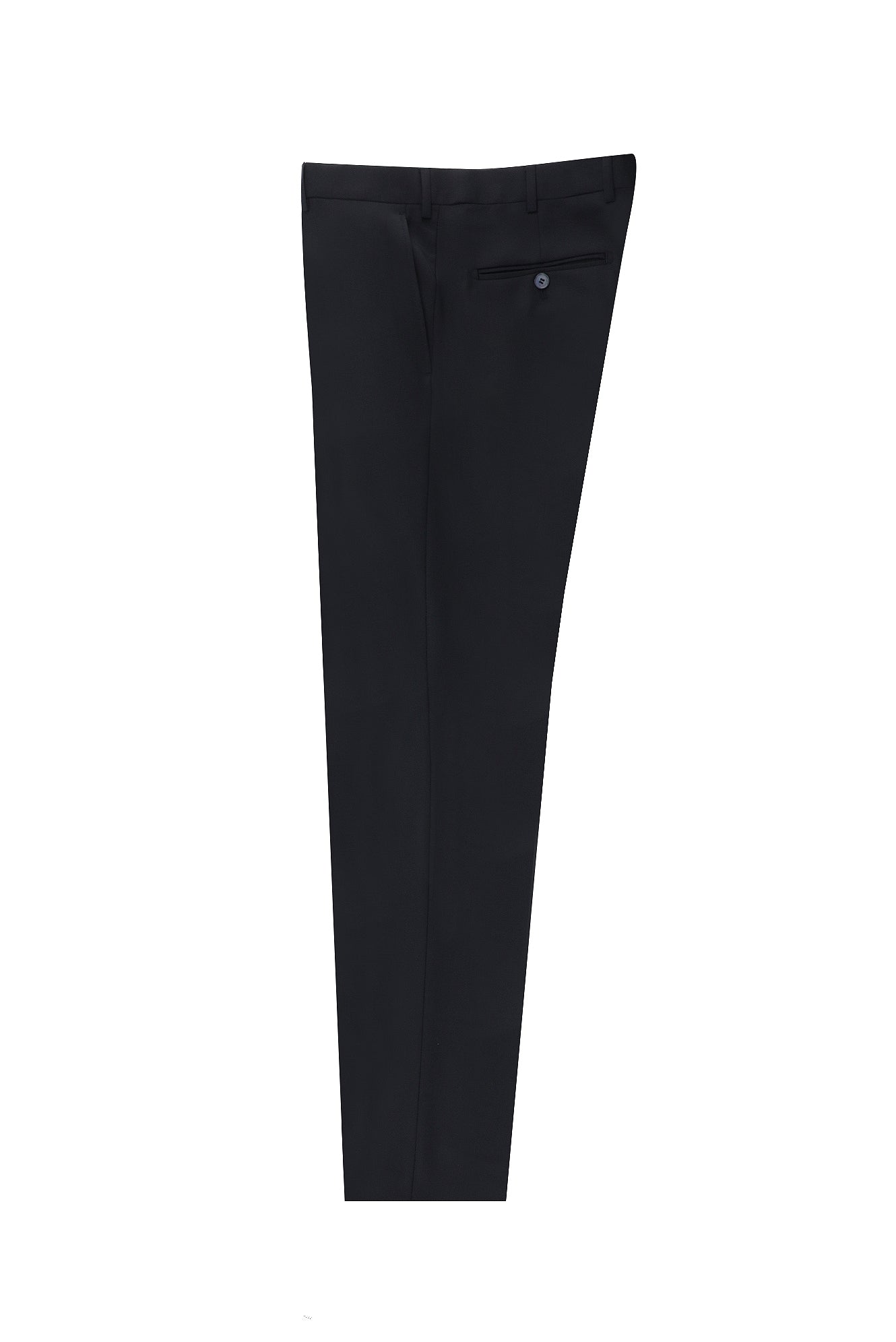 Siyah Lacivert Slim Fit Dar Kesim Yünlü Klasik Kumaş Pantolon