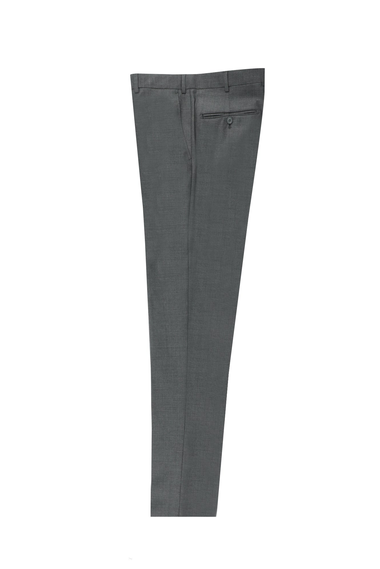 Orta Füme Slim Fit Dar Kesim Yünlü Klasik Kumaş Pantolon