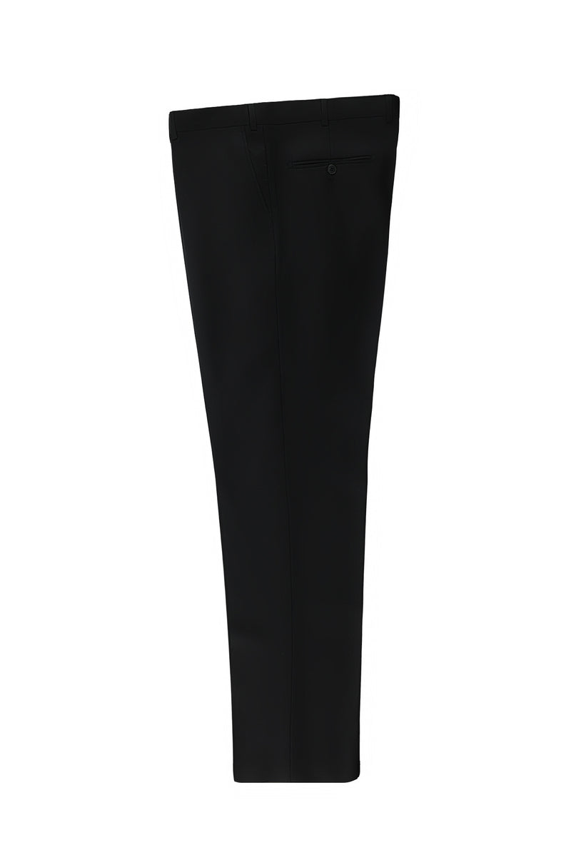 Siyah Slim Fit Dar Kesim Yünlü Klasik Kumaş Pantolon