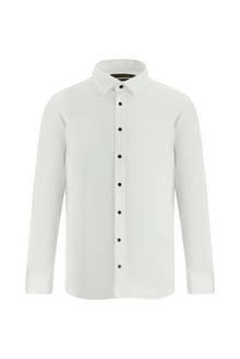 Beyaz Ata Yaka Slim Fit Dar Kesim Pamuk Gömlek