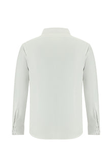 Beyaz Ata Yaka Slim Fit Dar Kesim Pamuk Gömlek