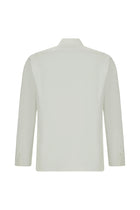 Beyaz Uzun Kol Slim Fit Dar Kesim Desenli Manşetli Pamuk Gömlek