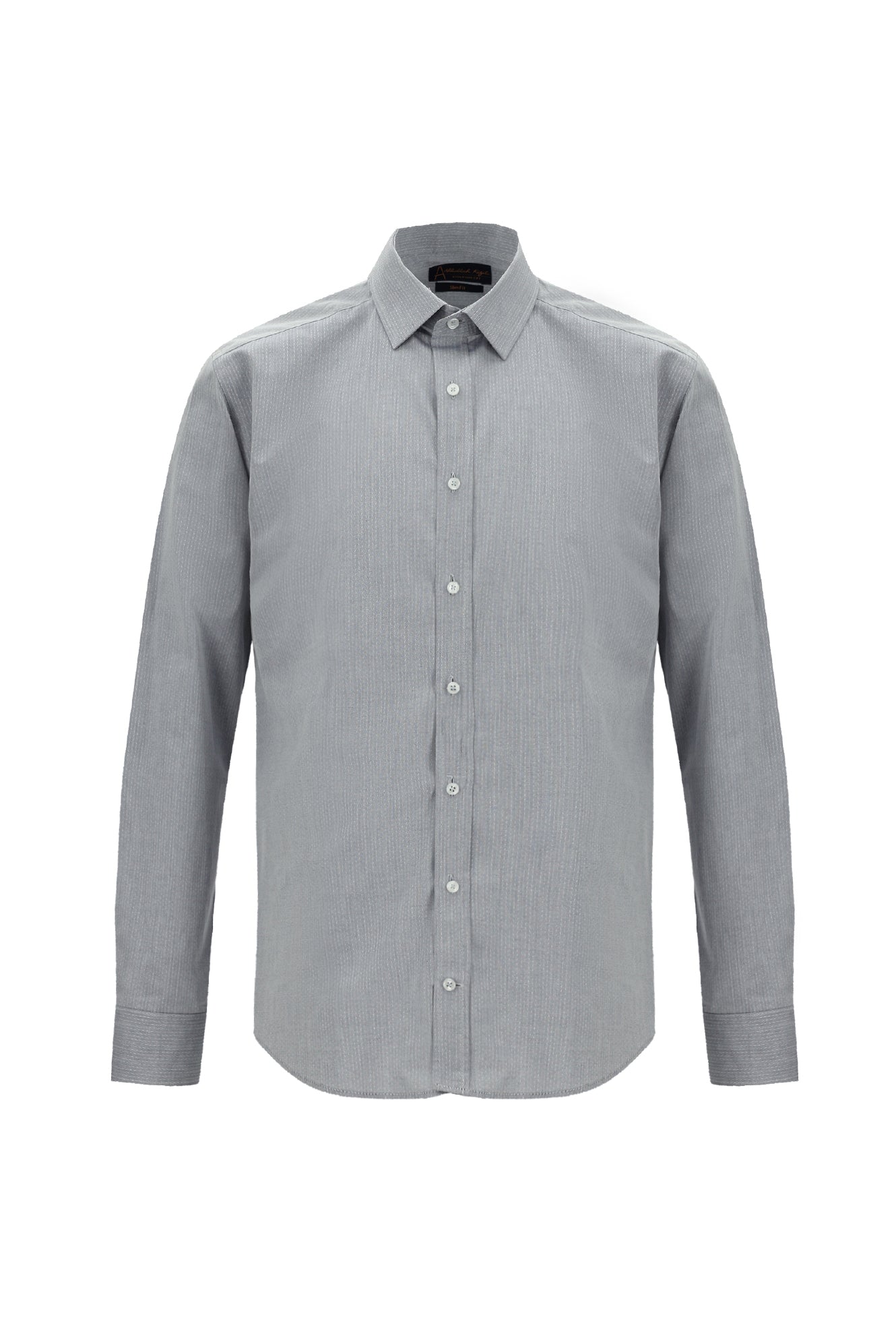 Koyu Lacivert Uzun Kol Slim Fit Dar Kesim Klasik Desenli Pamuk Gömlek