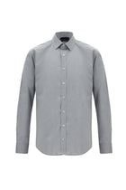 Koyu Lacivert Uzun Kol Slim Fit Dar Kesim Klasik Desenli Pamuk Gömlek