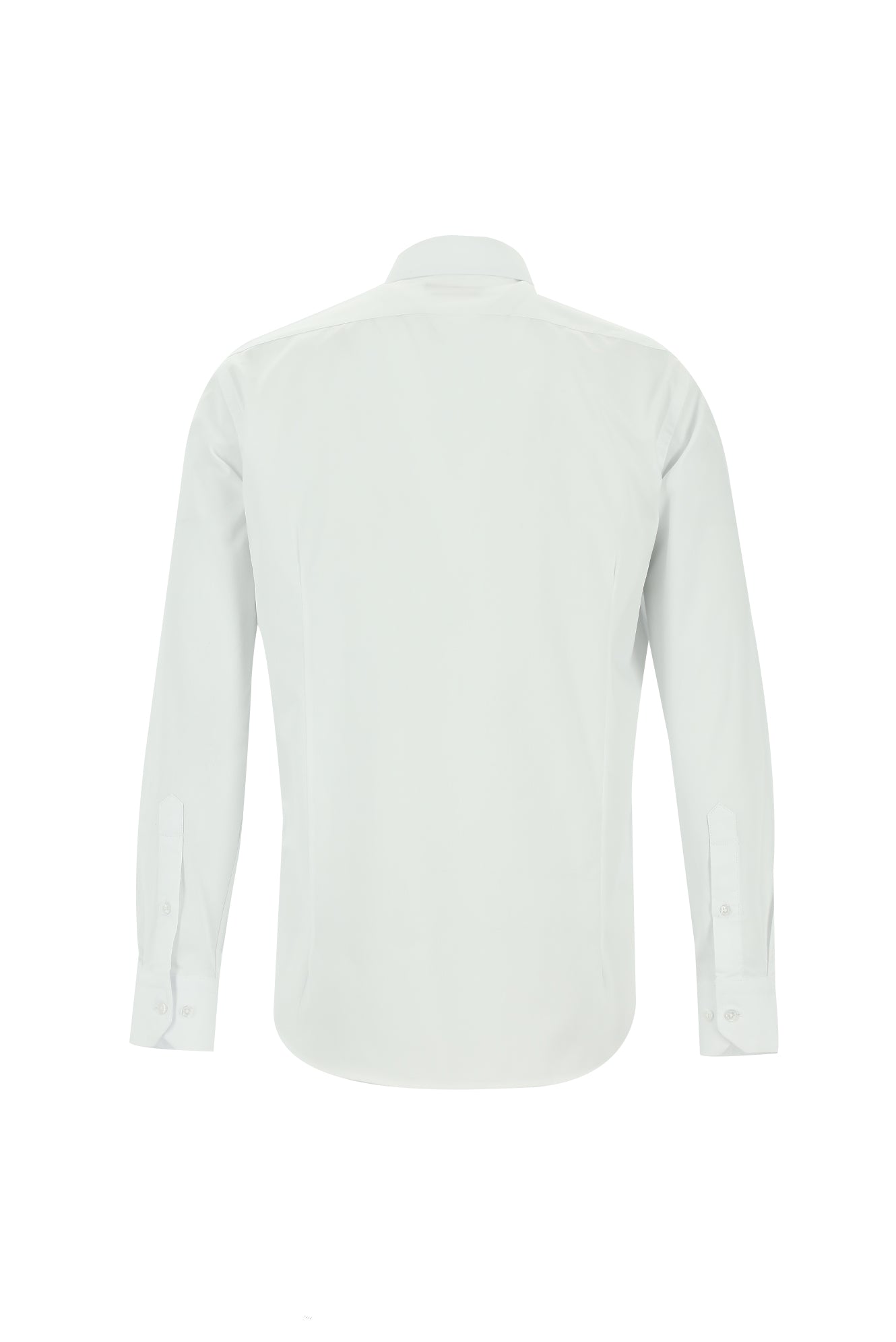 Beyaz Uzun Kol Slim Fit Dar Kesim Klasik Desenli Pamuk Gömlek