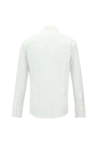 Beyaz Uzun Kol Slim Fit Dar Kesim Desenli Klasik Pamuk Gömlek