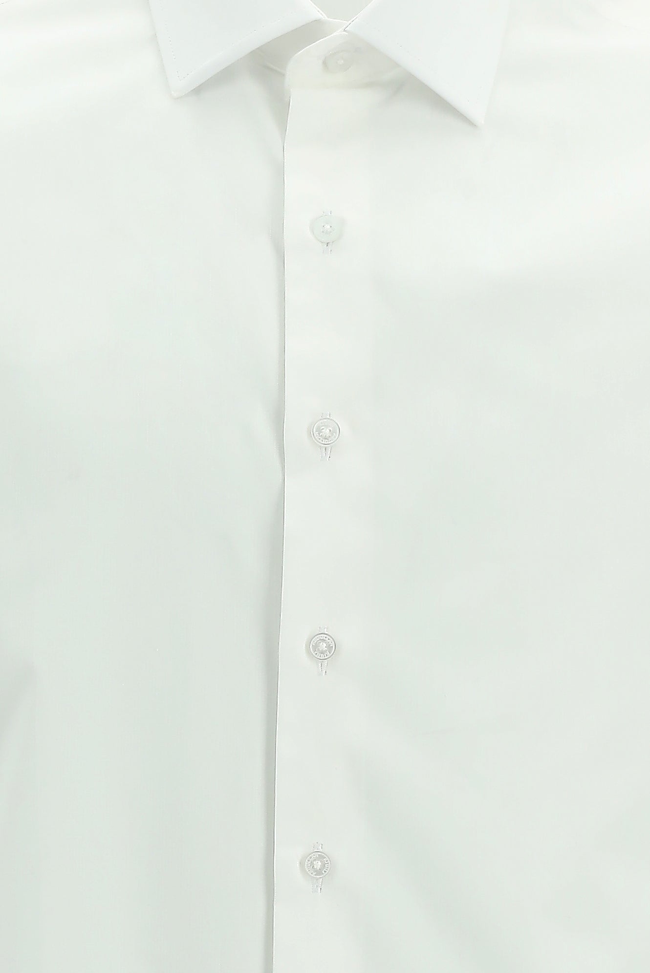 Beyaz Uzun Kol Slim Fit Dar Kesim Desenli Klasik Pamuk Gömlek