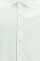 Beyaz Uzun Kol Slim Fit Dar Kesim Desenli Klasik Pamuk Gömlek