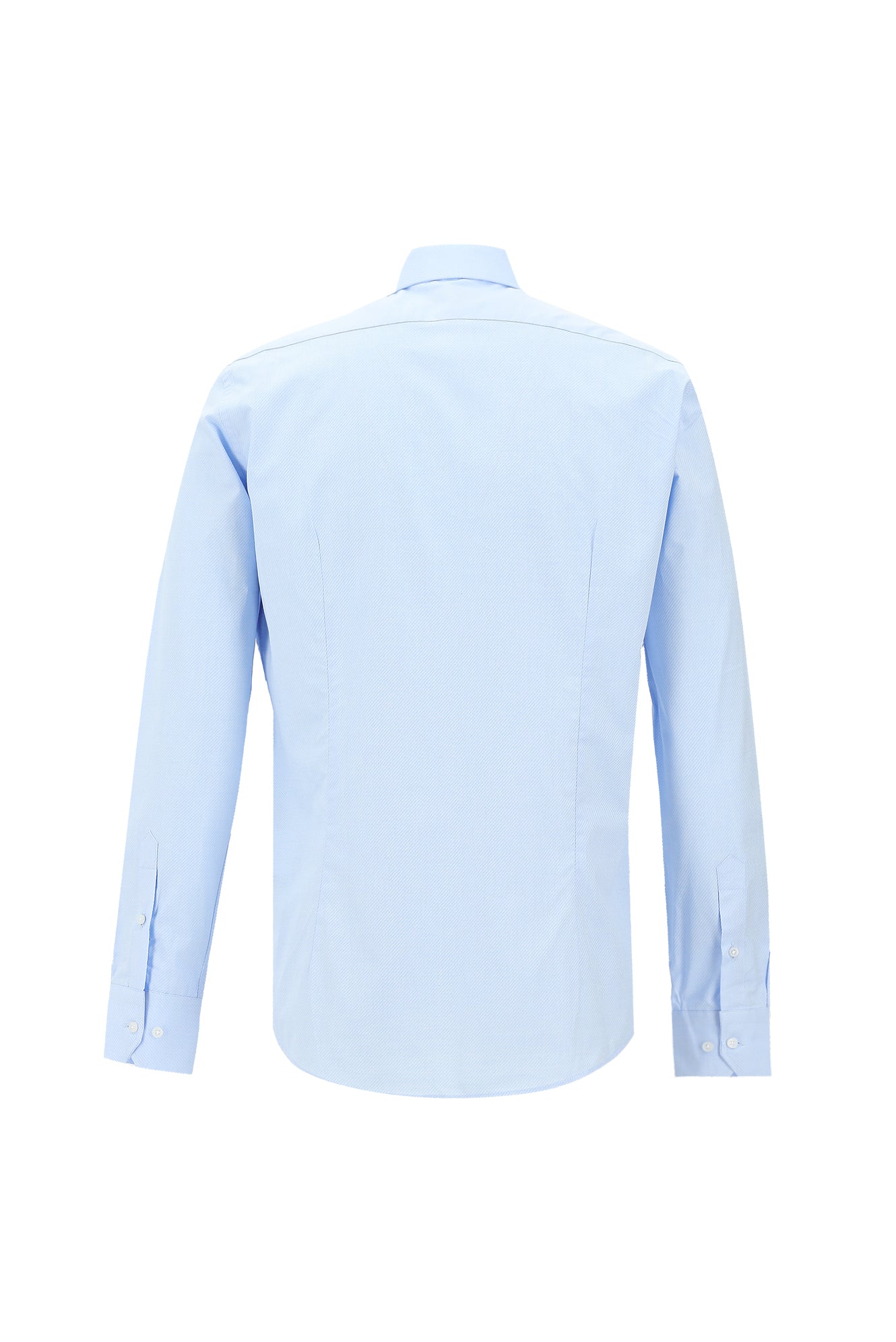 Açık Mavi Uzun Kol Slim Fit Dar Kesim Desenli Klasik Pamuk Gömlek