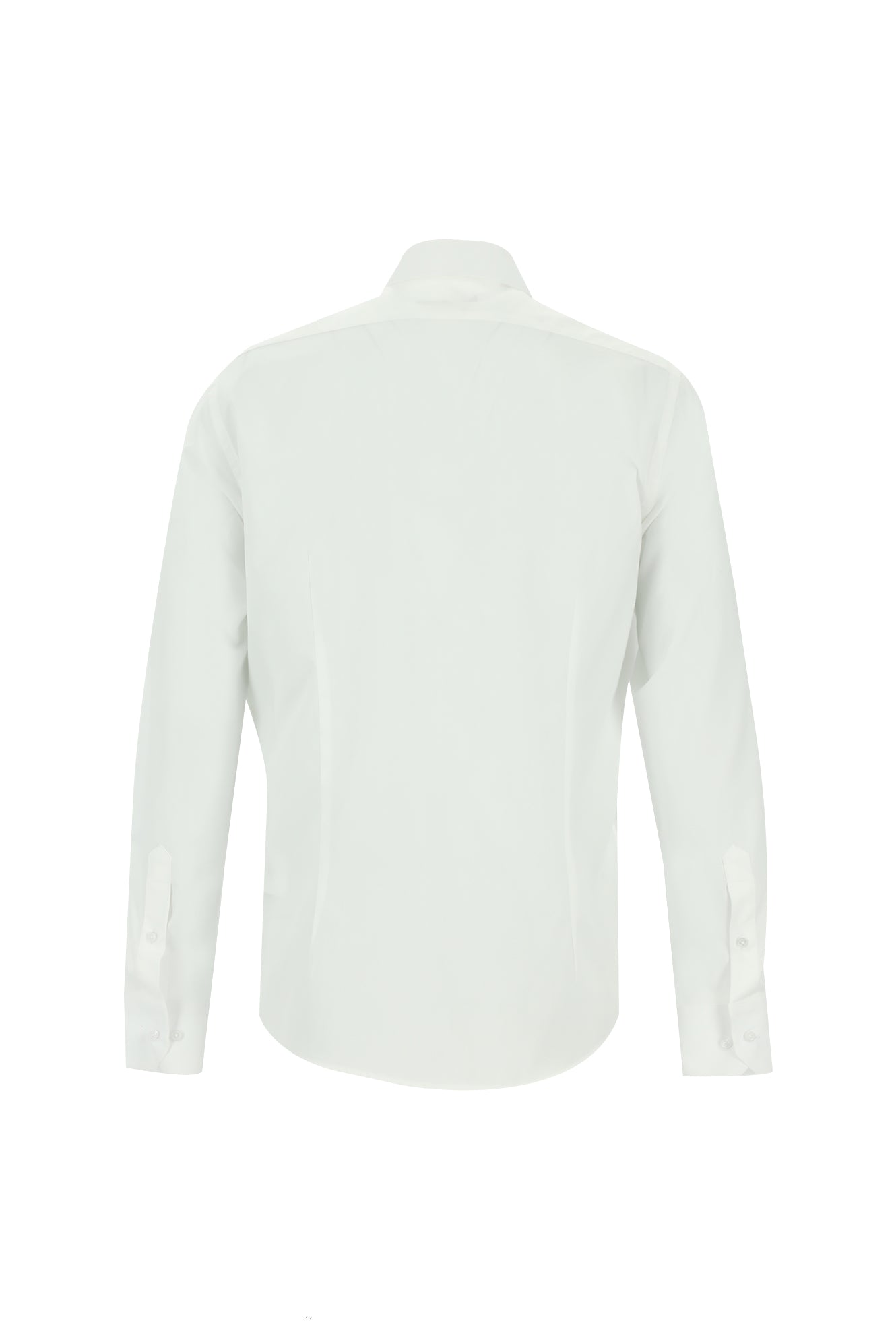 Beyaz Uzun Kol Slim Fit Dar Kesim Klasik Desenli Pamuk Gömlek