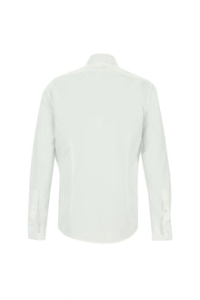 Beyaz Uzun Kol Slim Fit Dar Kesim Klasik Desenli Pamuk Gömlek