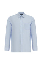 Açık Mavi Uzun Kol Klasik Cepli Non Iron Desenli Pamuk Gömlek