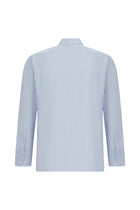 Açık Mavi Uzun Kol Klasik Cepli Non Iron Desenli Pamuk Gömlek