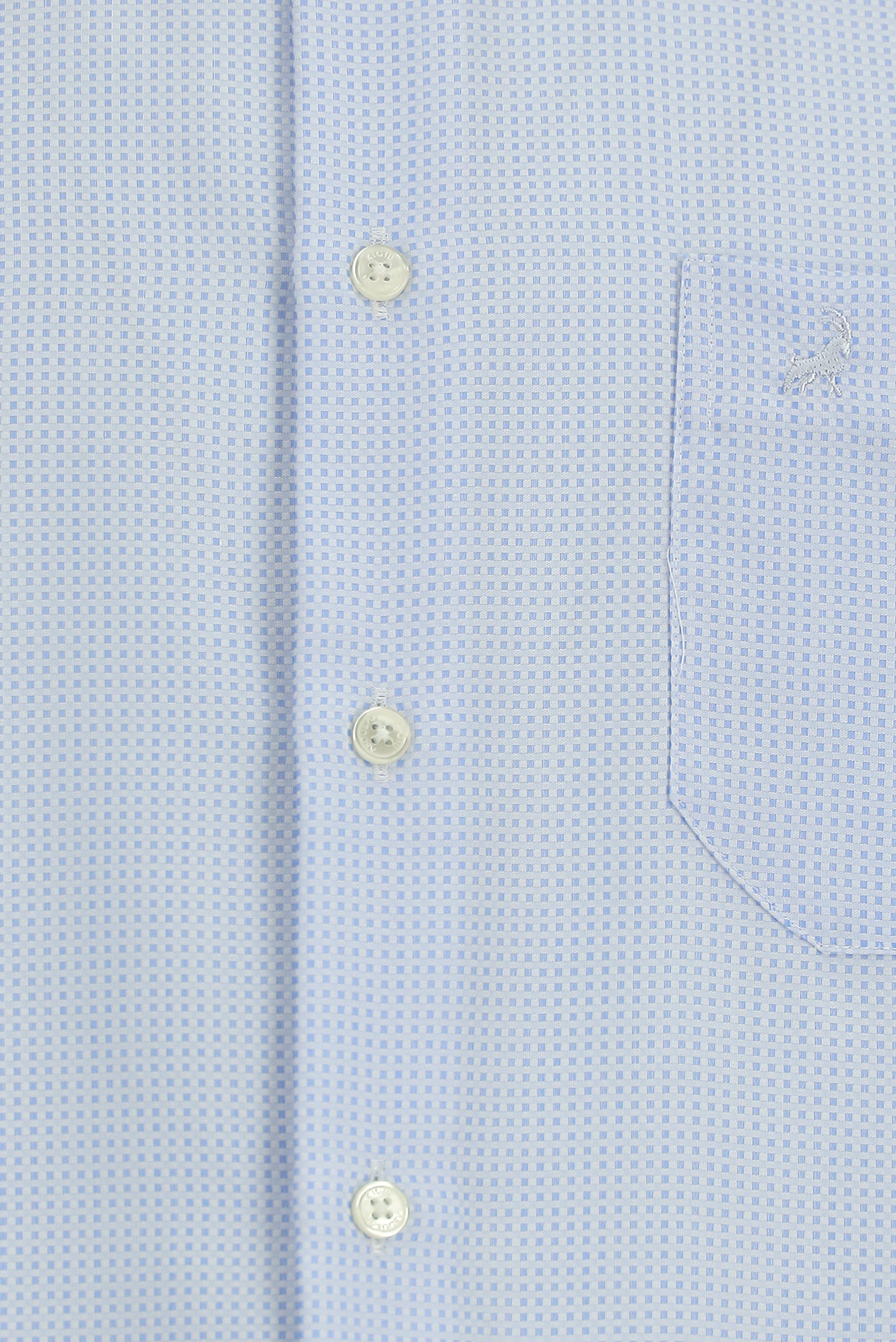 Açık Mavi Uzun Kol Klasik Cepli Non Iron Desenli Pamuk Gömlek