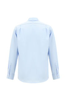 Uçuk Mavi Uzun Kol Non Iron Saten Klasik Pamuk Gömlek