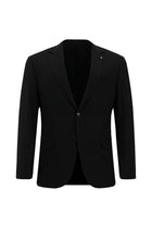 Siyah Regular Fit Çantalı Flex Suit Yünlü Klasik Takım Elbise