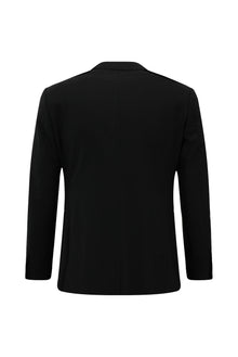 Siyah Regular Fit Çantalı Flex Suit Yünlü Klasik Takım Elbise