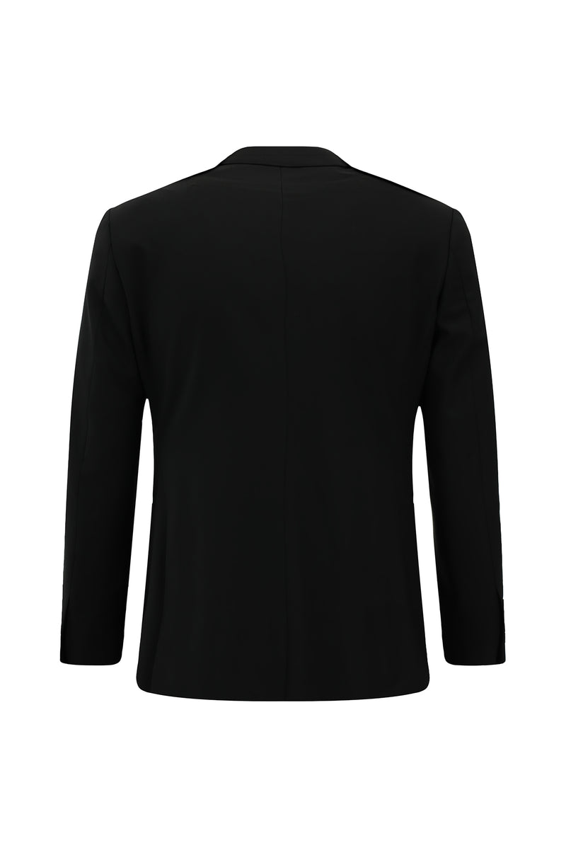 Siyah Regular Fit Çantalı Flex Suit Yünlü Klasik Takım Elbise