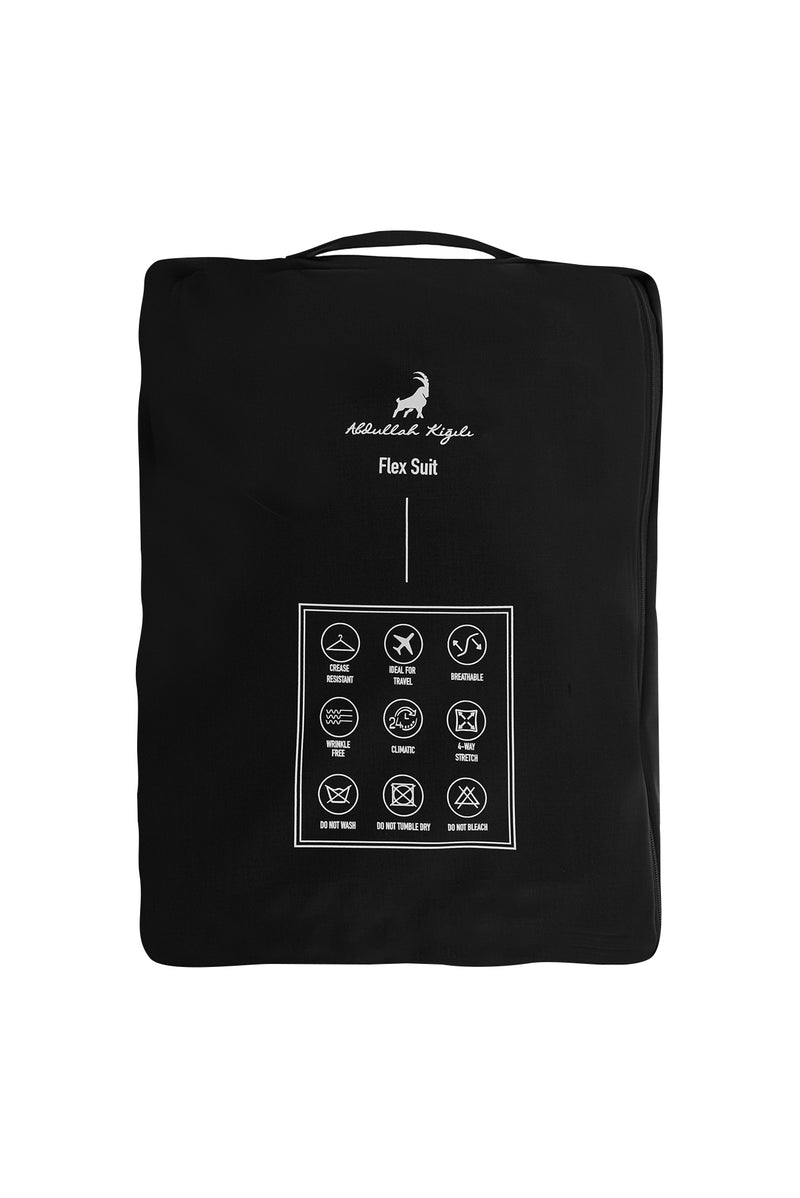 Siyah 4 Drop Relaxed Fit Rahat Kesim Çantal? Flex Suit Yünlü Tak?m Elbise-Abdullah Ki??l?