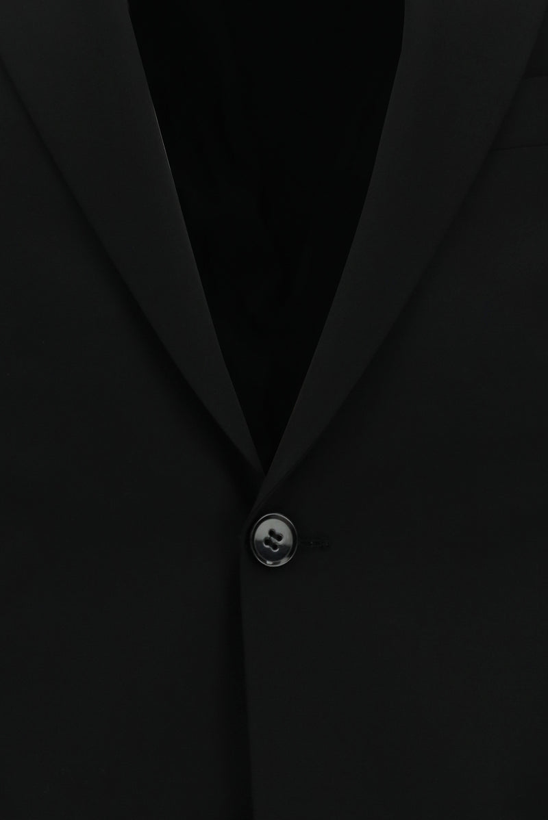 Siyah Regular Fit Çantalı Flex Suit Yünlü Klasik Takım Elbise